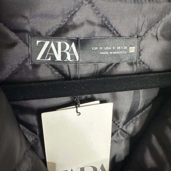 Zara‎ black plaid textured weave boxy jacket size small blogger preppy - Picture 5 of 9